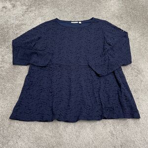Susan Graver Midnight Blue Lace Top